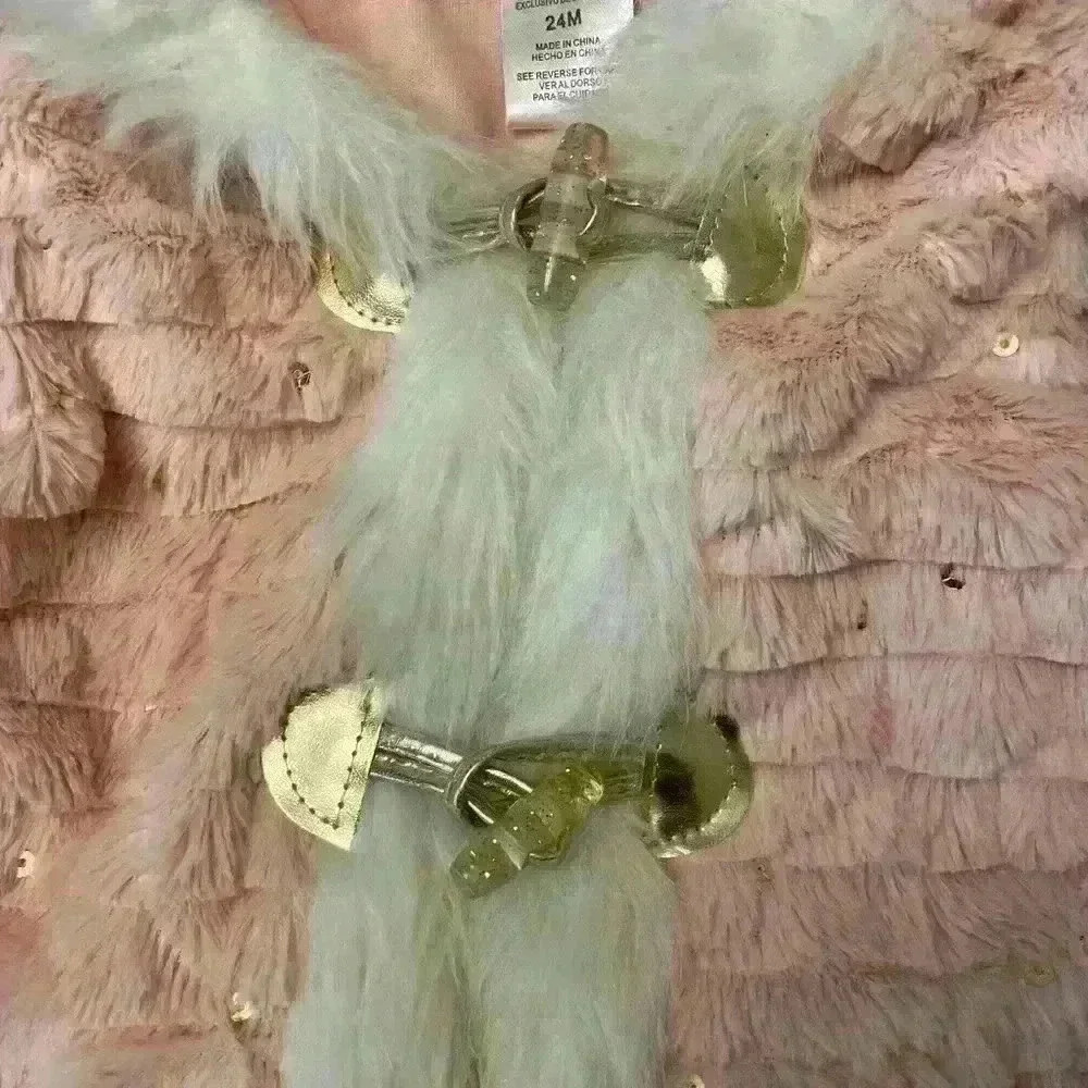 Pink Faux Fur Unicorn Vest 24M - Picture 2 of 3